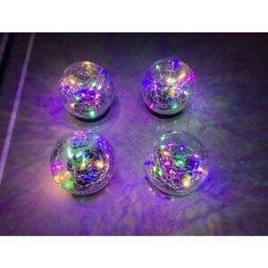 Solar Globe Lights Outdoor Waterproof-Solar Balls for Garden-Cracked Glass Ball